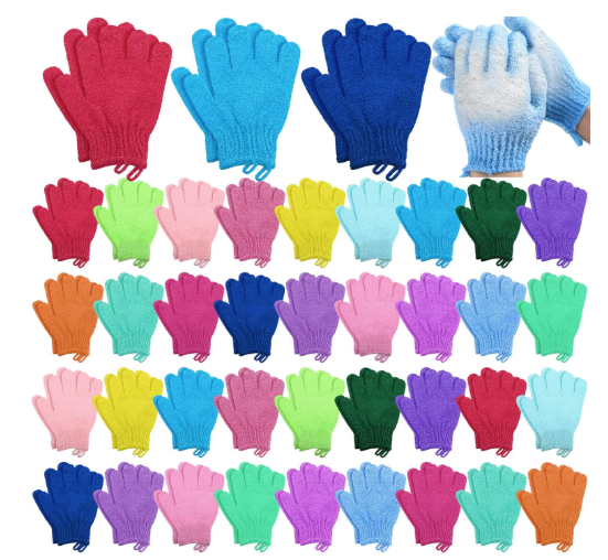 Set of colorful gloves in various colors on a white background