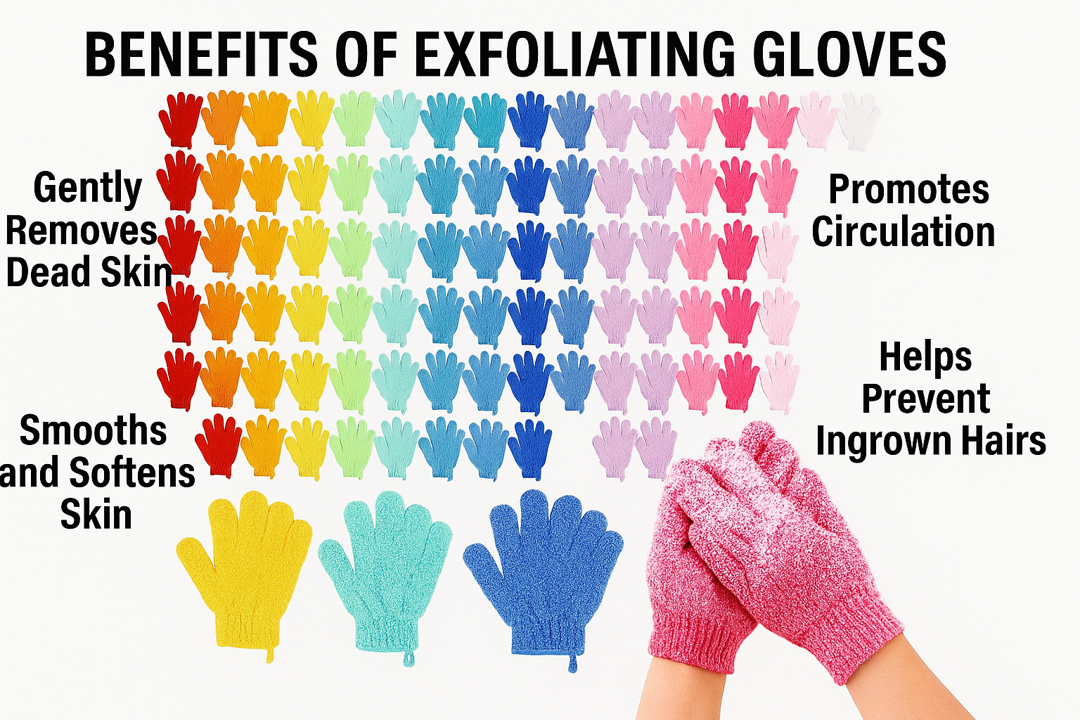 Effective Exfoliating Gloves-1pr